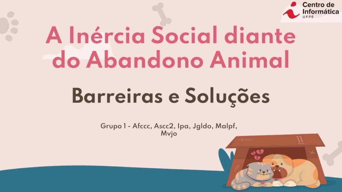 A inércia social diante do abandono animal, etapa Empatize e Defina