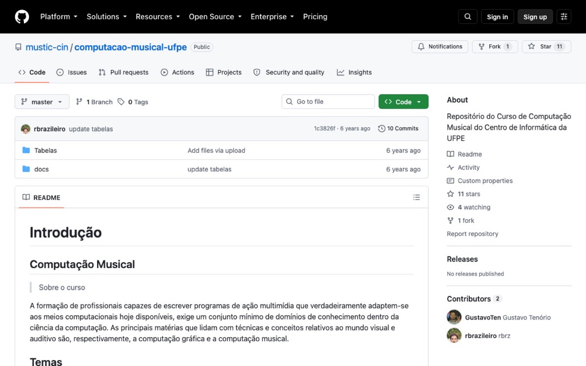 Repositório do curso mantido pelo MusTIC