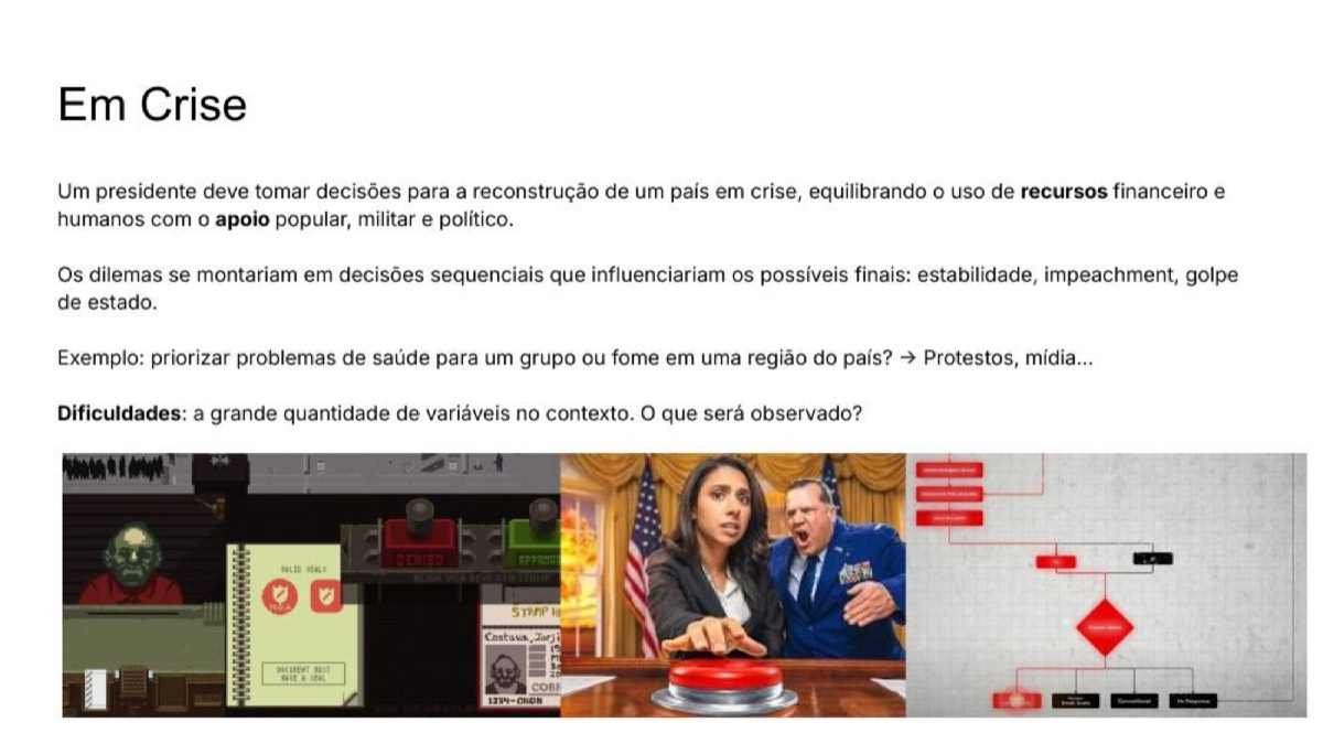 Em Crise, ideia da fase de ideação