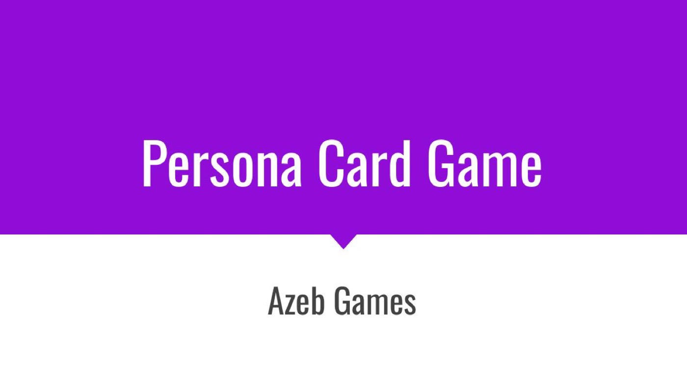 Persona Card Game, Azeb Games (2020.2)