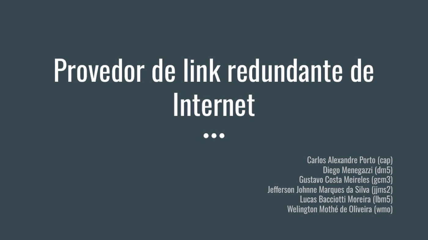 Provedor de link redundante de Internet