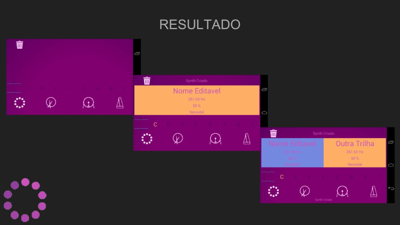 Tela de resultado do Fingú Synth