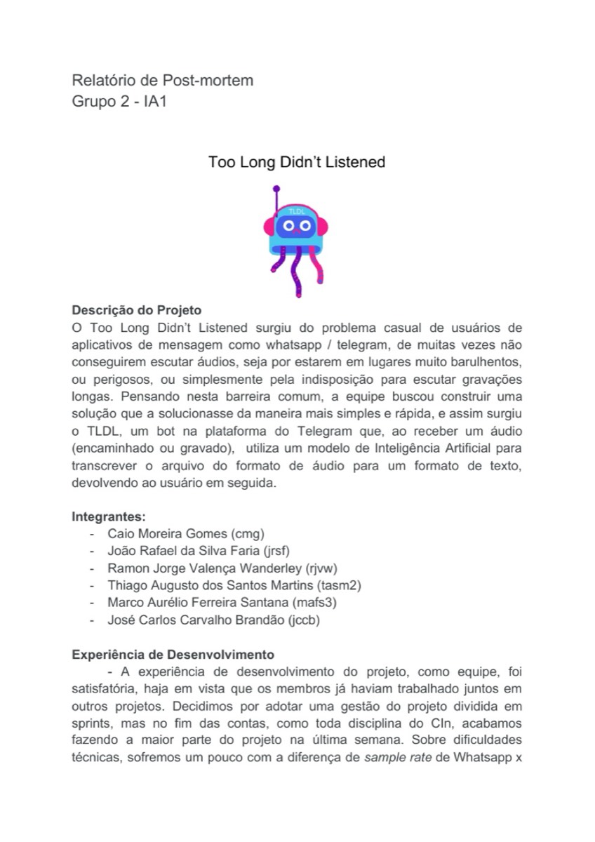 Relatório do TLDL