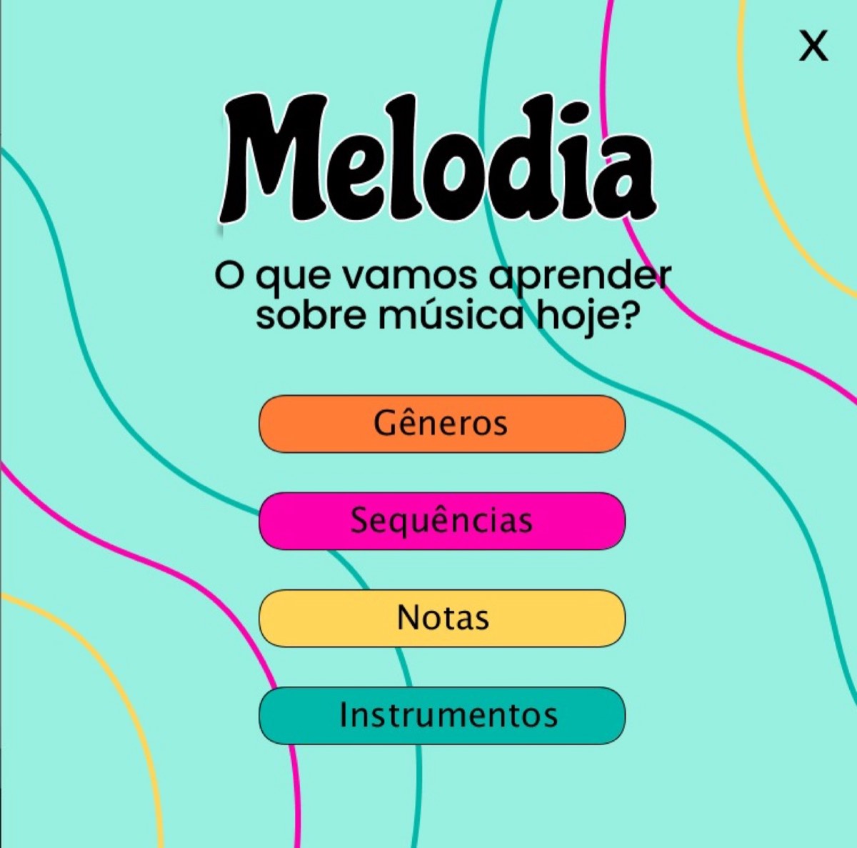 Menu do Melodia