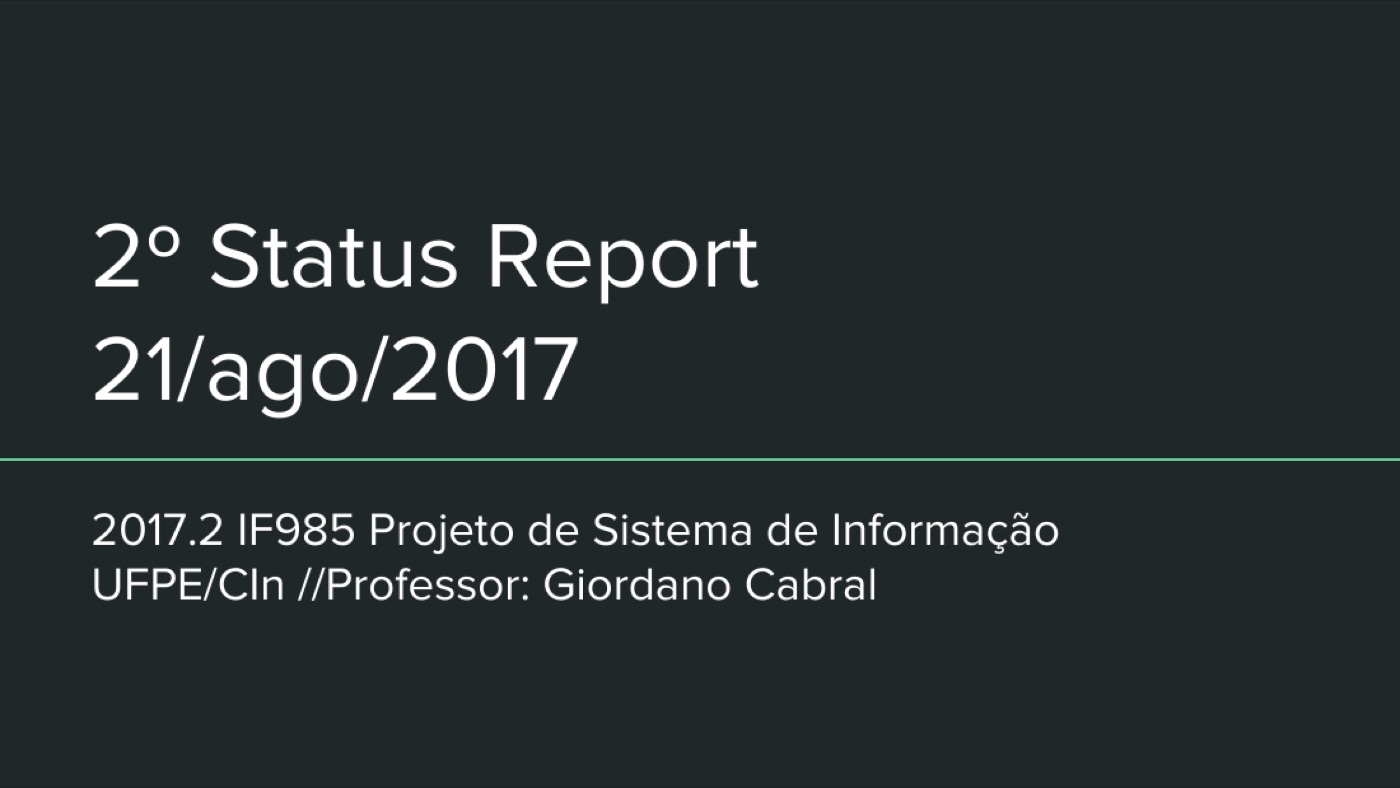 Segundo status report do U³, agosto de 2017