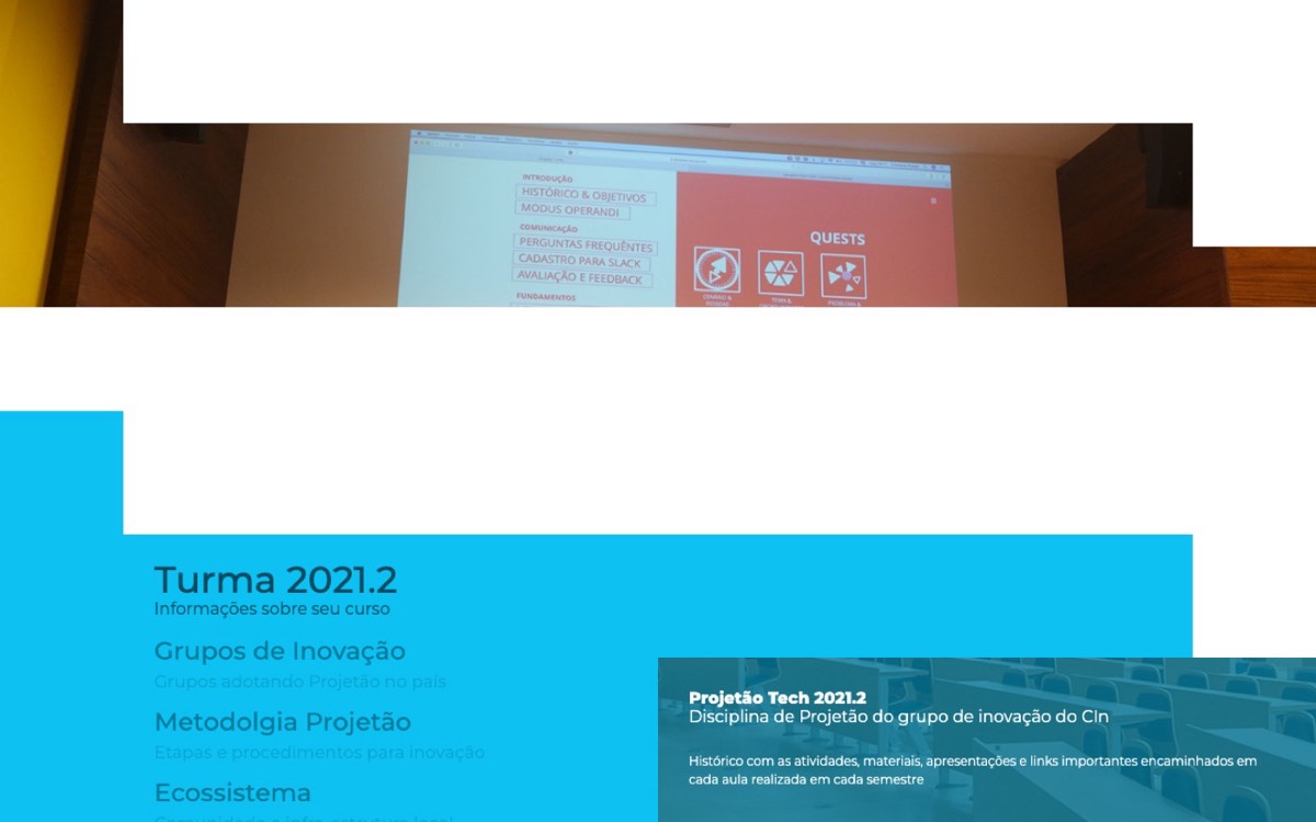 Site histórico projetao.cin.ufpe.br, congelado em 2021.2