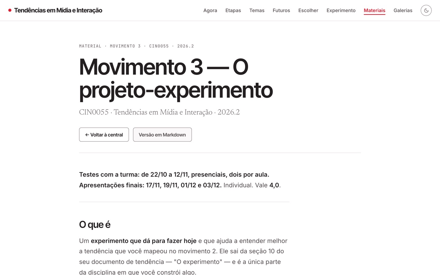 Página do movimento 3