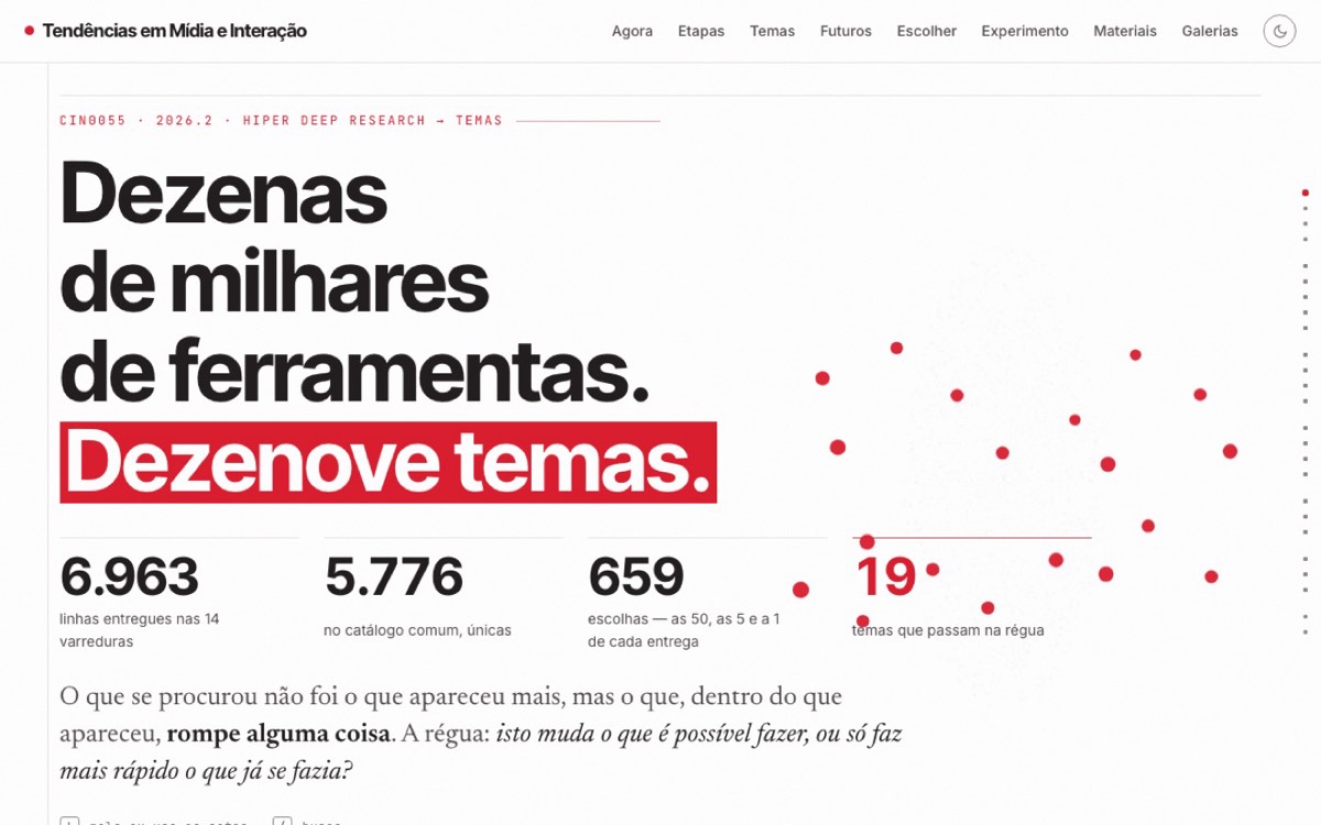 Página dos 19 temas