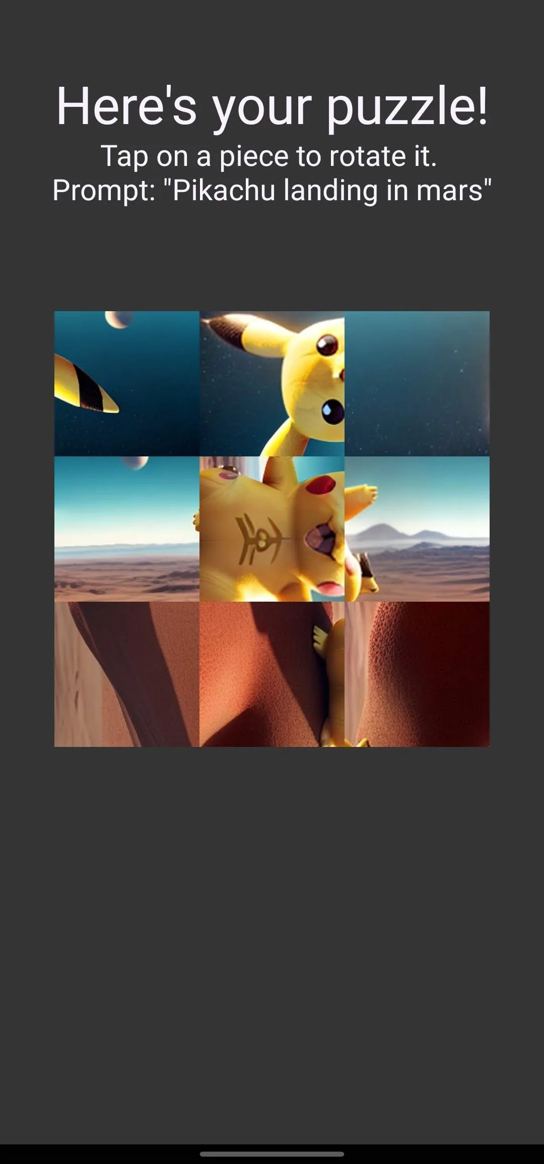 Puzzle with AI-generated images