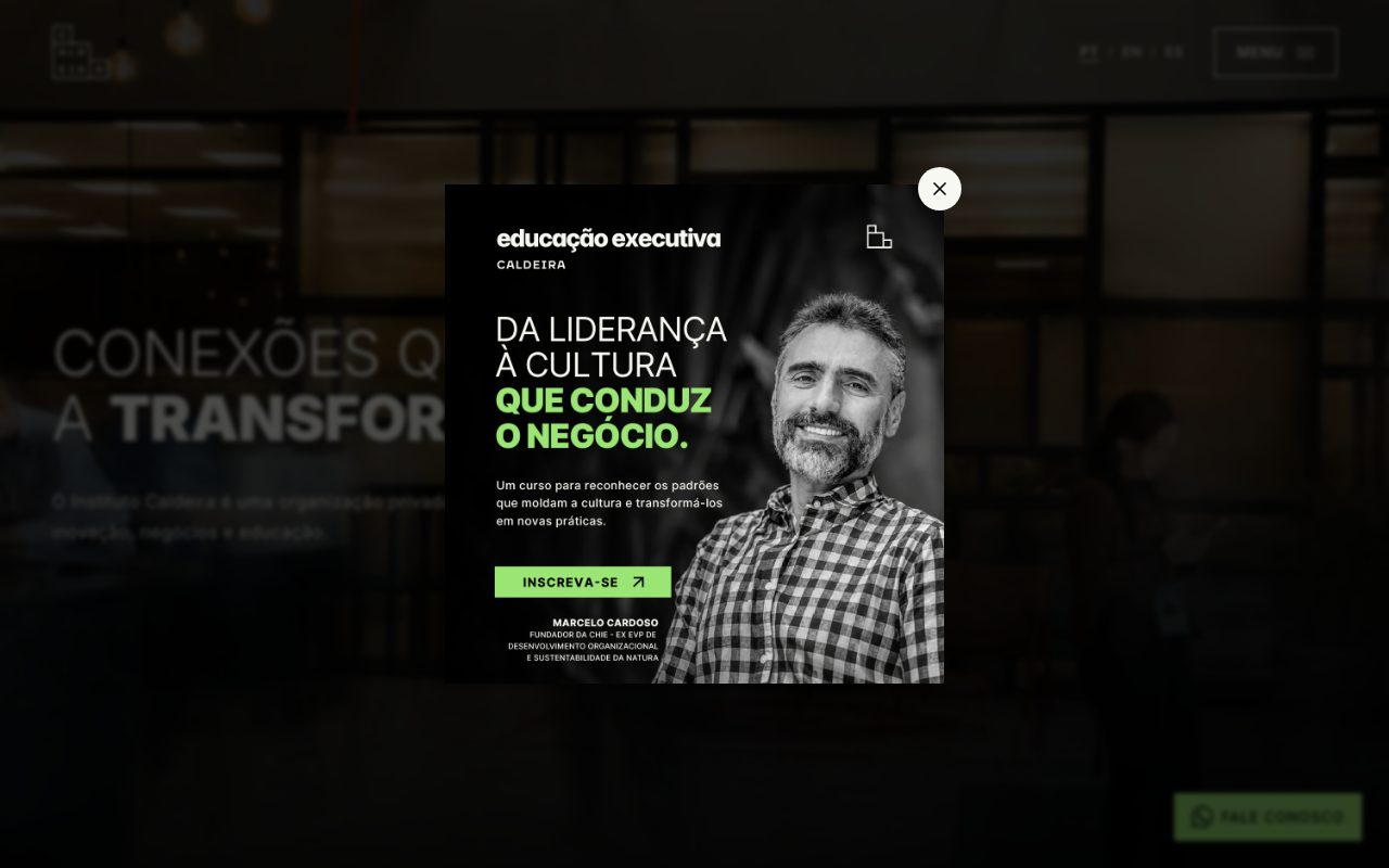 Site do Instituto Caldeira em setembro de 2026
