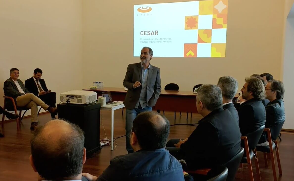 Reunião de apresentação do CESAR em Portugal, na notícia de 11/04/2023 (foto: cesar.org.br)