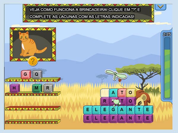 Jogo educativo de alfabetização no Frei.re (imagem do site, 2017)