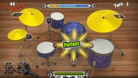 Drums Challenge na versão PlayStation Minis, 2011 (material de imprensa da AFJV)