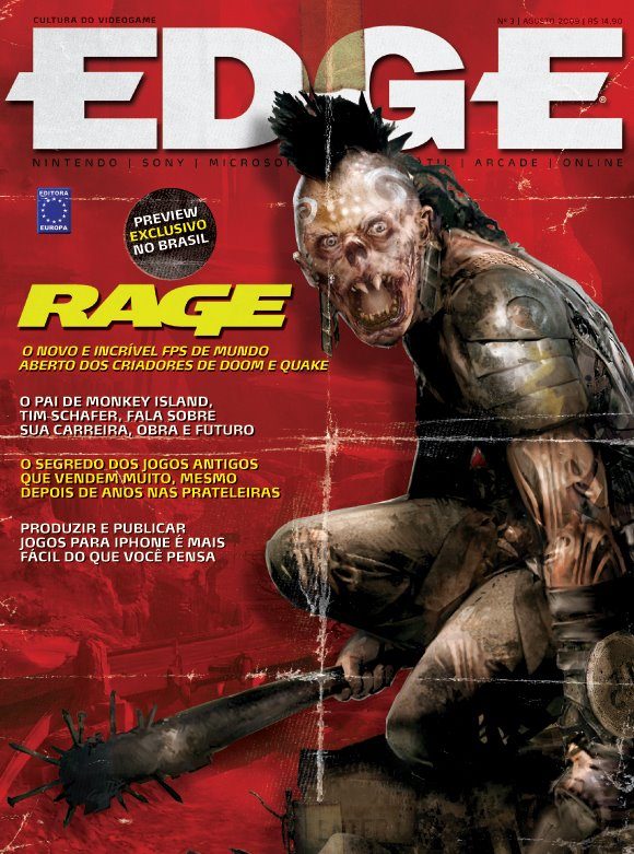 Página da revista Edge (agosto de 2009) que cita a MusiGames entre os casos de autopublicação para iPhone