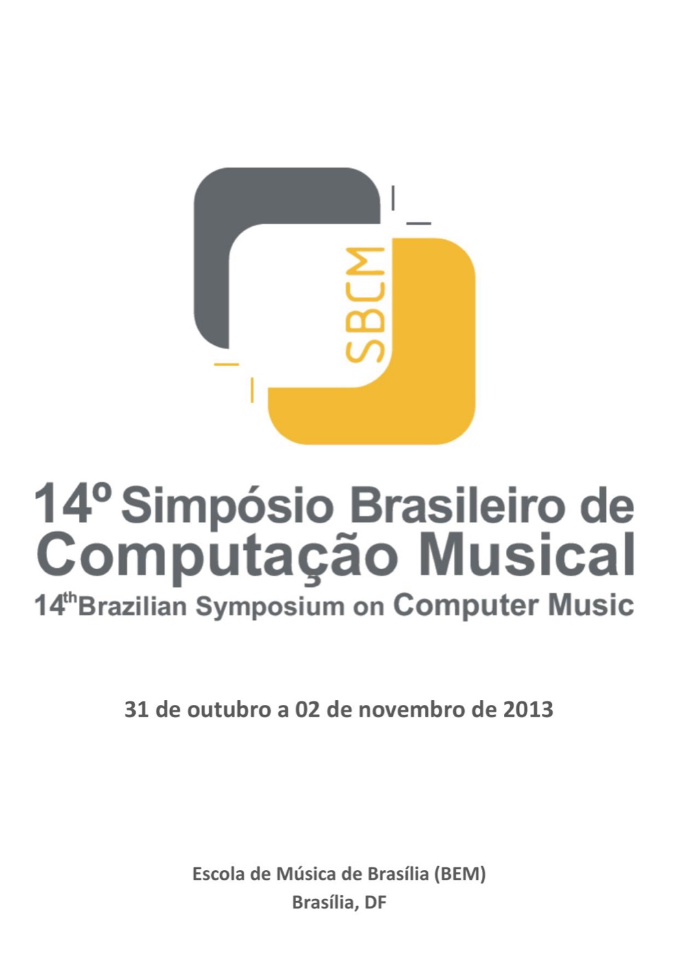 Capa dos Anais do 14º SBCM (SBC, 2013)