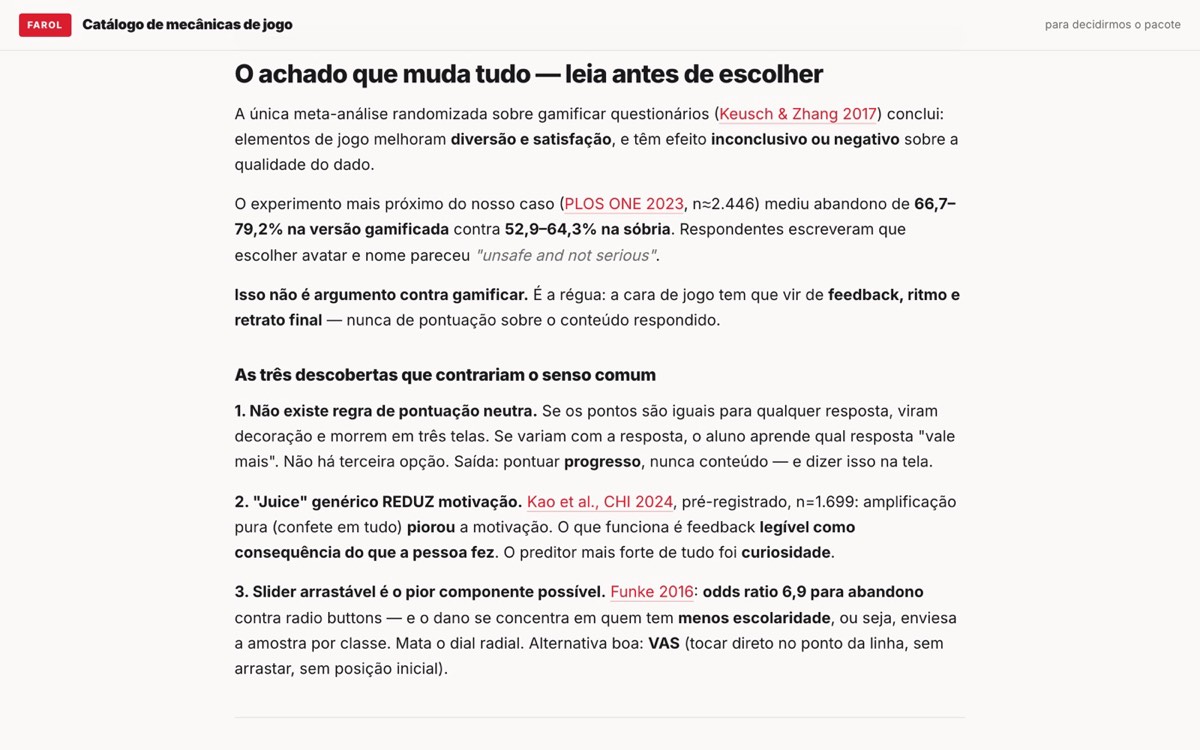 Catálogo de mecânicas de jogo: as três descobertas que contrariam o senso comum
