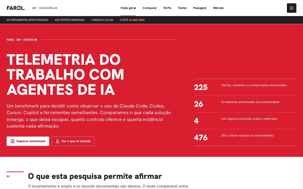 Benchmark de telemetria para agentes de IA