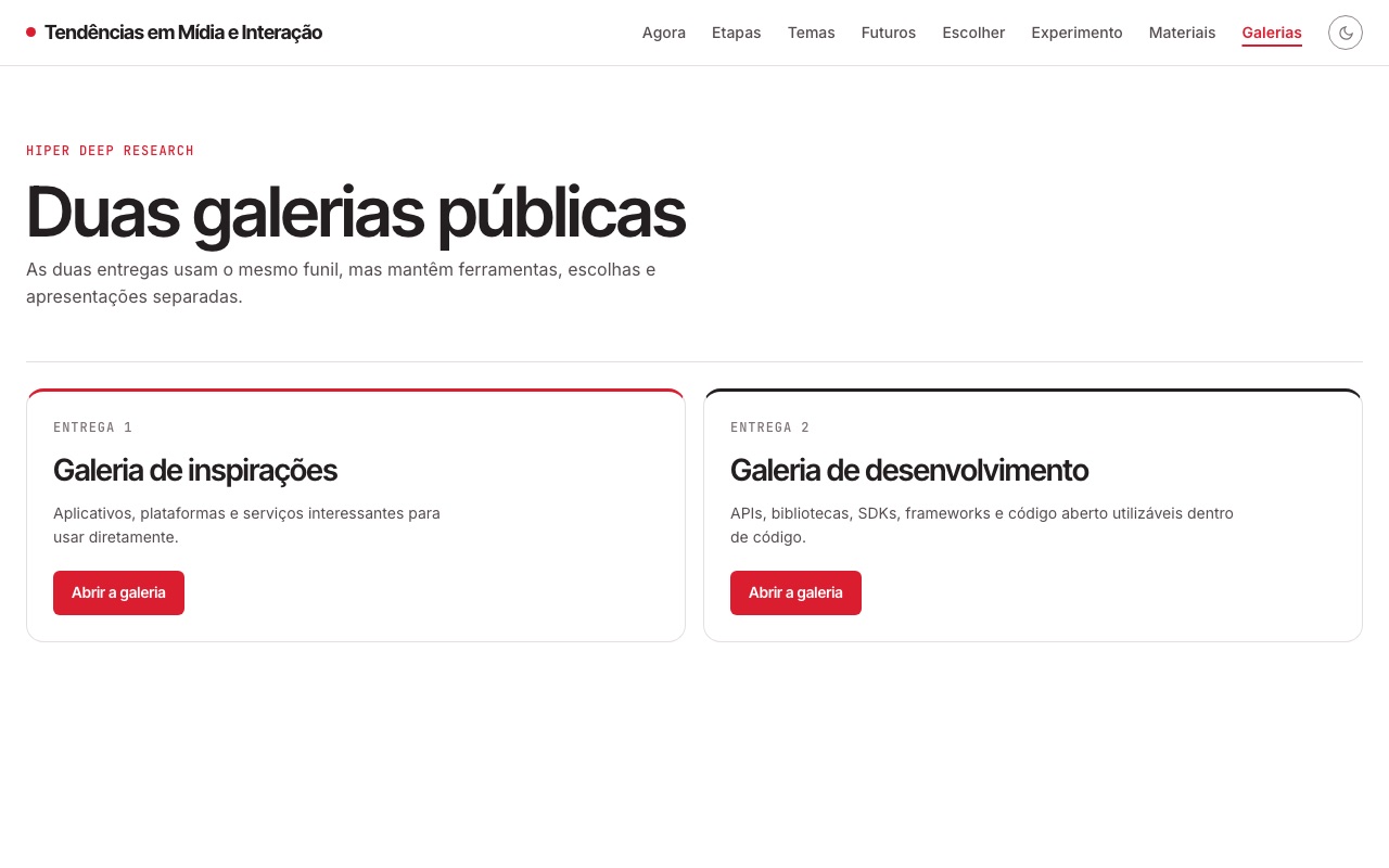 Galerias públicas da turma